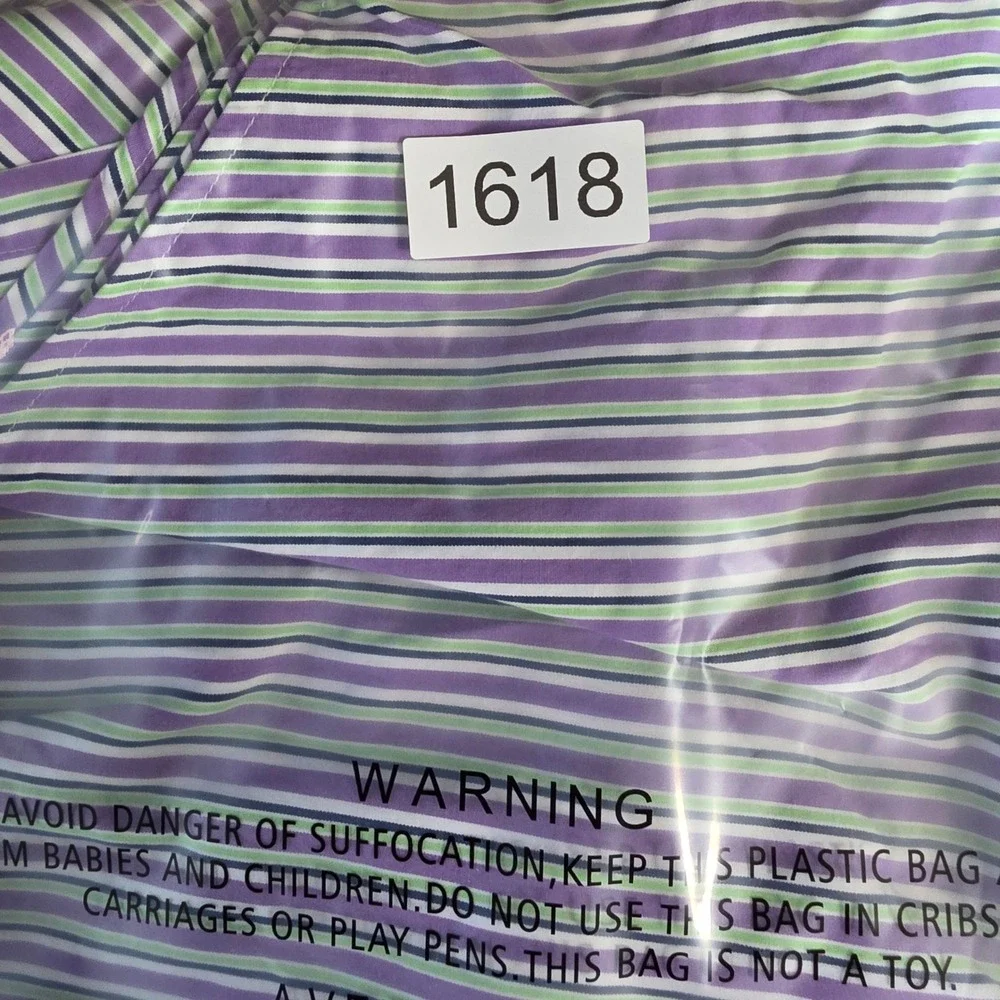 Polo Ralph Lauren Regent Classic Fit Mens Shirt 16 32/33 Purple Green Stripe